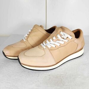 Number 288 Men's Mott Runner US 9 Beige Leather Law Top Lace-Up Sneakers Shoes